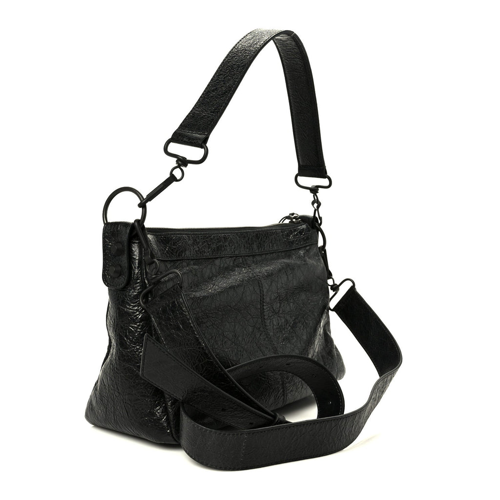 Balenciaga Agneau Arena Storico Classic Hardware Small Le City Moto Black