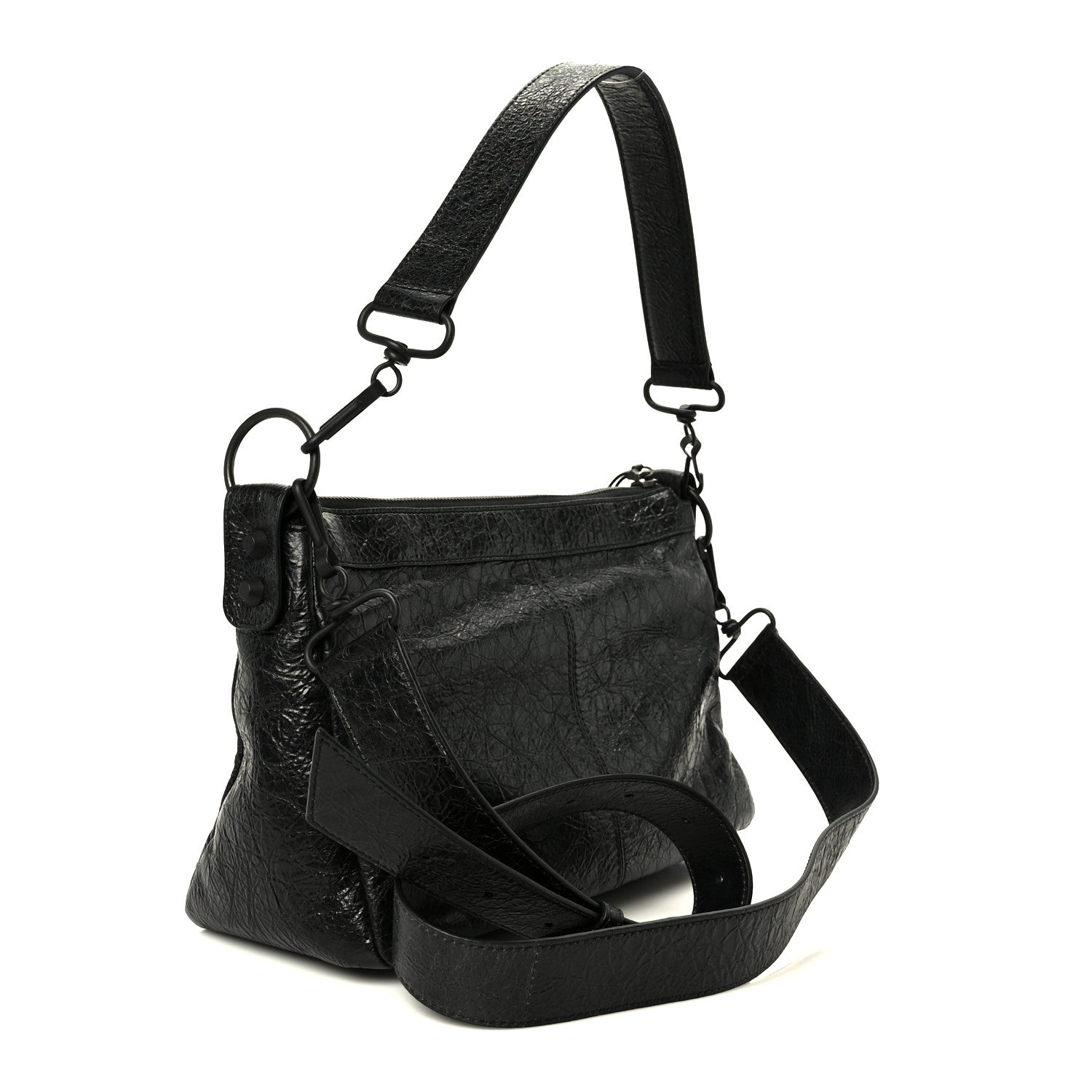 Balenciaga Agneau Arena Storico Classic Hardware Small Le City Moto Black