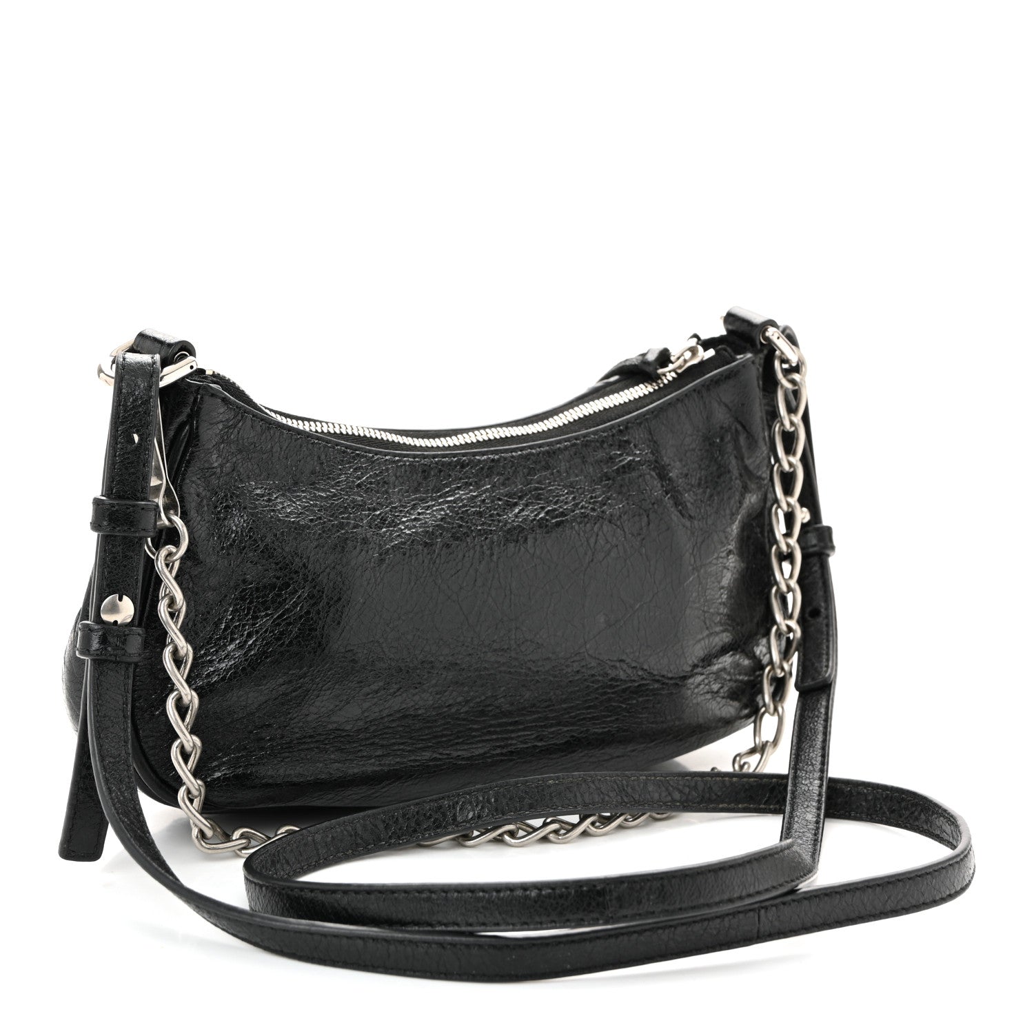 Balenciaga Agneau Arena Le Cagole Mini Purse With Chain Black