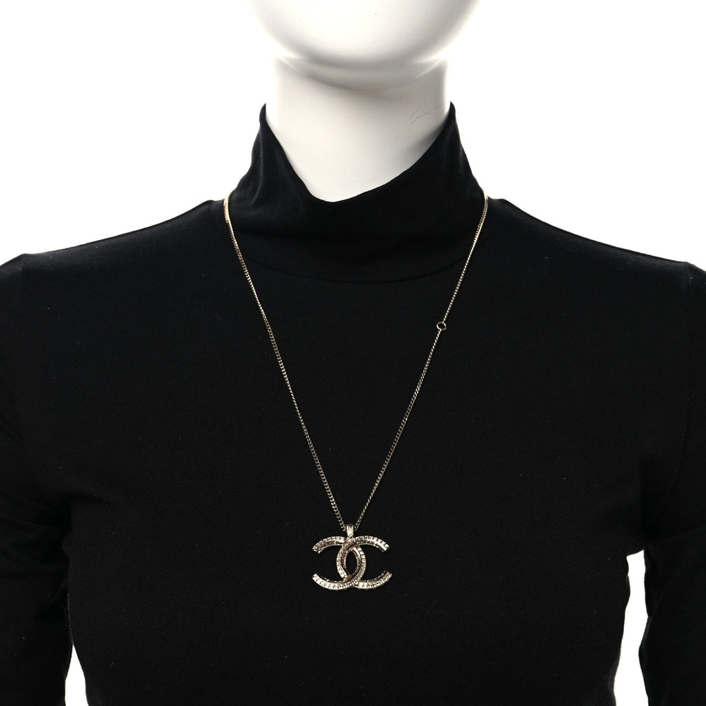 Chanel Metal Quilted CC Necklace Gold