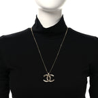 Chanel Metal Quilted CC Necklace Gold