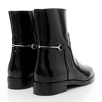 Gucci Brushed Calfskin Michelangelo Slim Horsebit Ankle Boots 36 Black