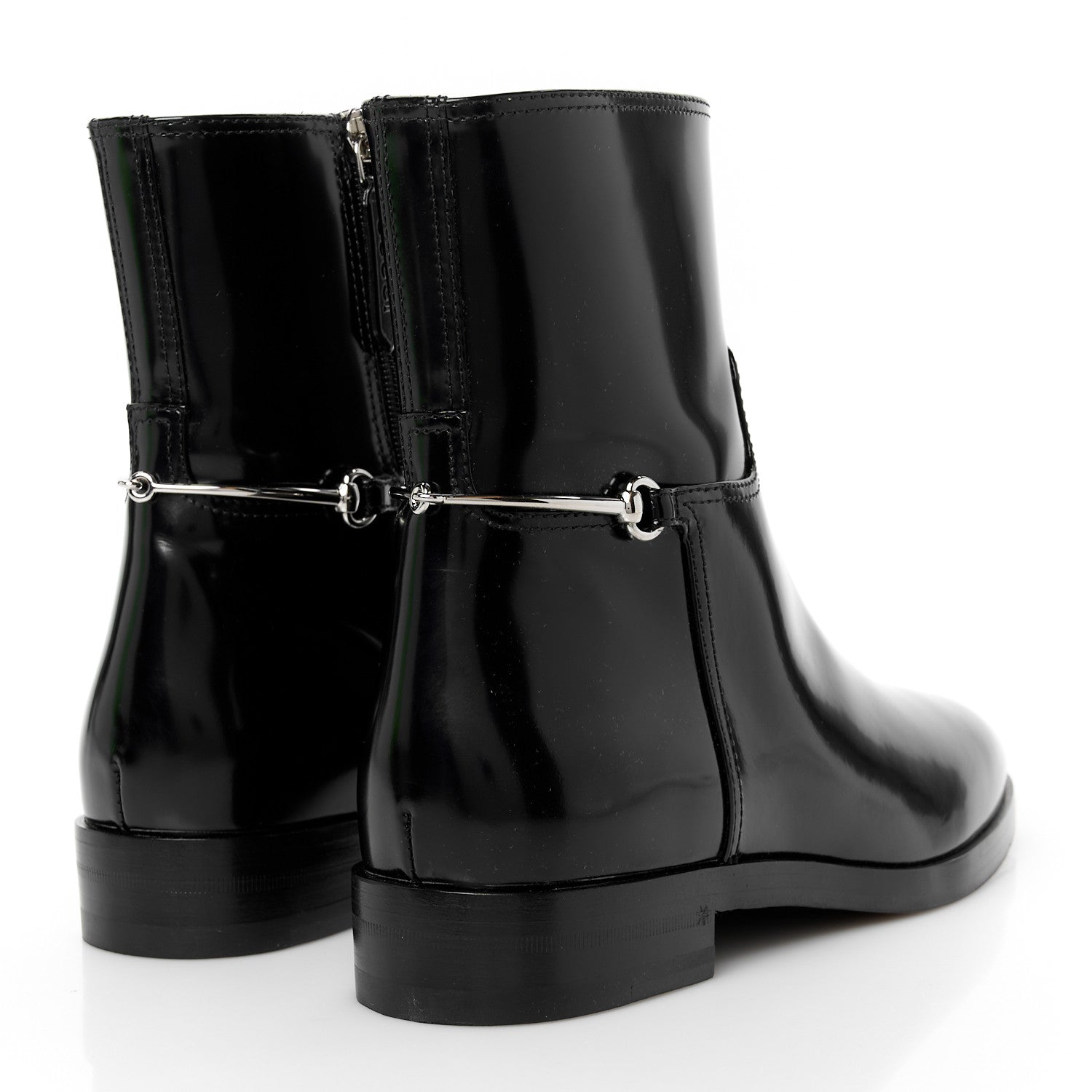 Gucci Brushed Calfskin Michelangelo Slim Horsebit Ankle Boots 36 Black