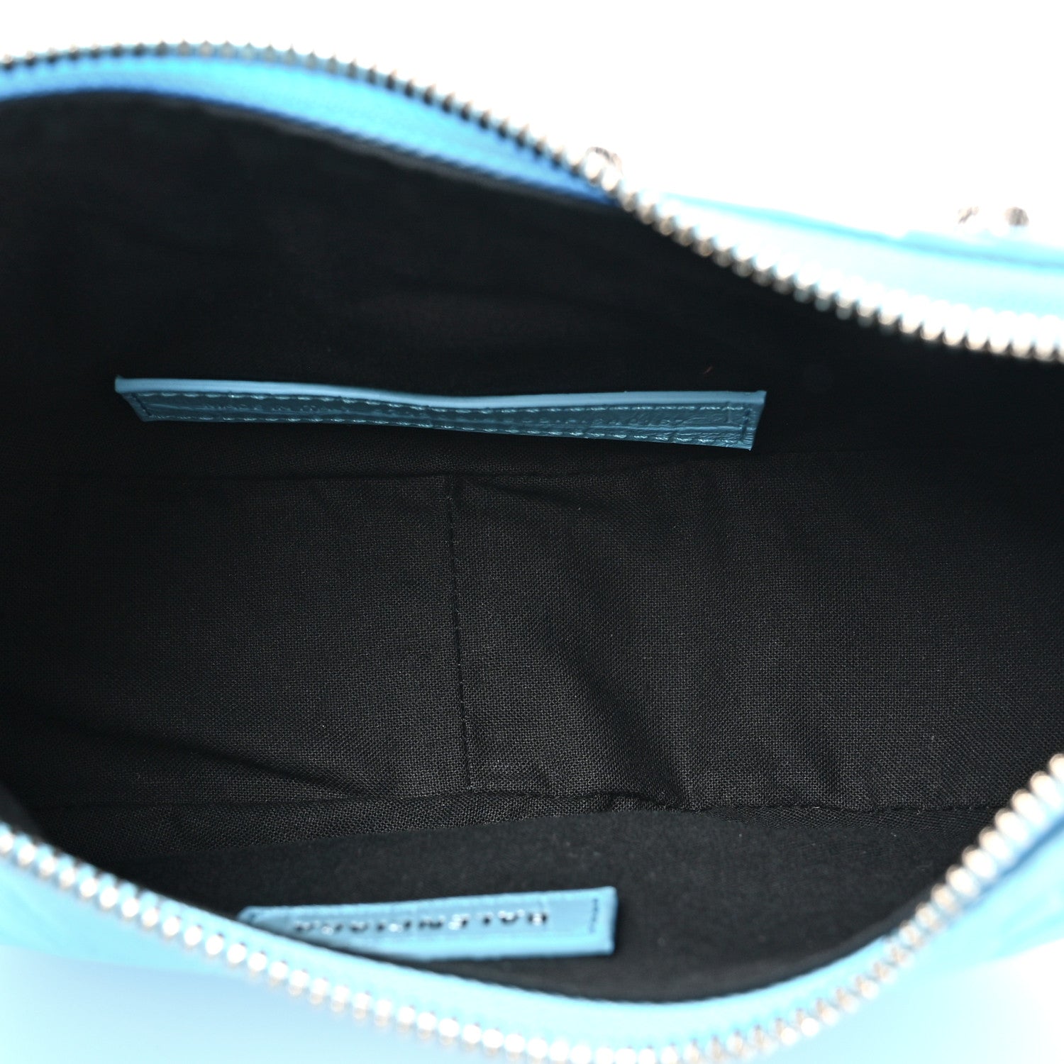 Balenciaga Extra Supple Calfskin Crocodile Embossed Le Cagole Shoulder Bag XS Sky Blue