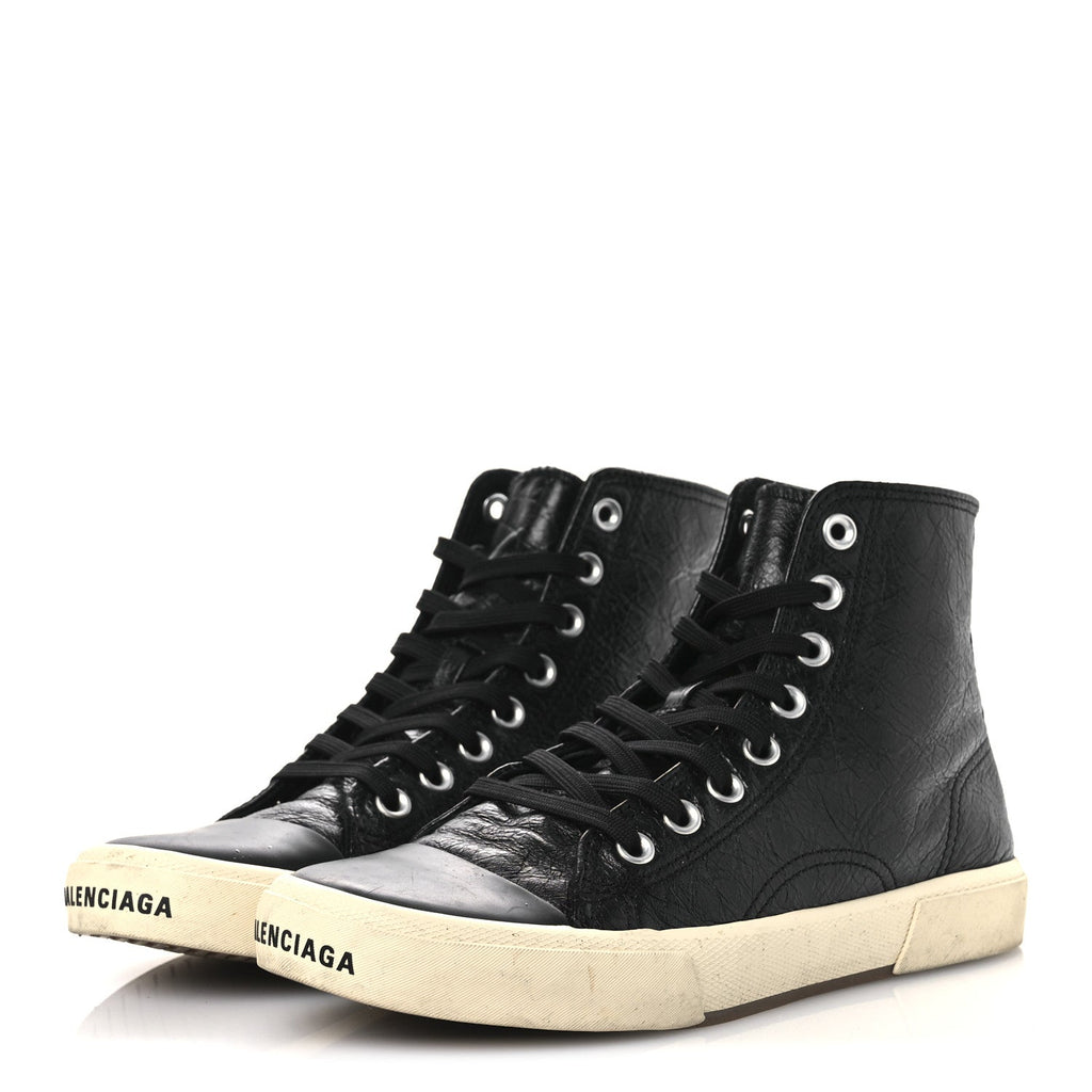 Balenciaga Agneau Arena Womens Paris High Top Sneakers 39 Black