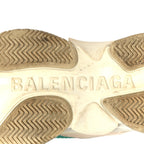 Balenciaga Fabric Mesh Womens Triple S Sneakers 40 Jaune Beige Vert Black Gris