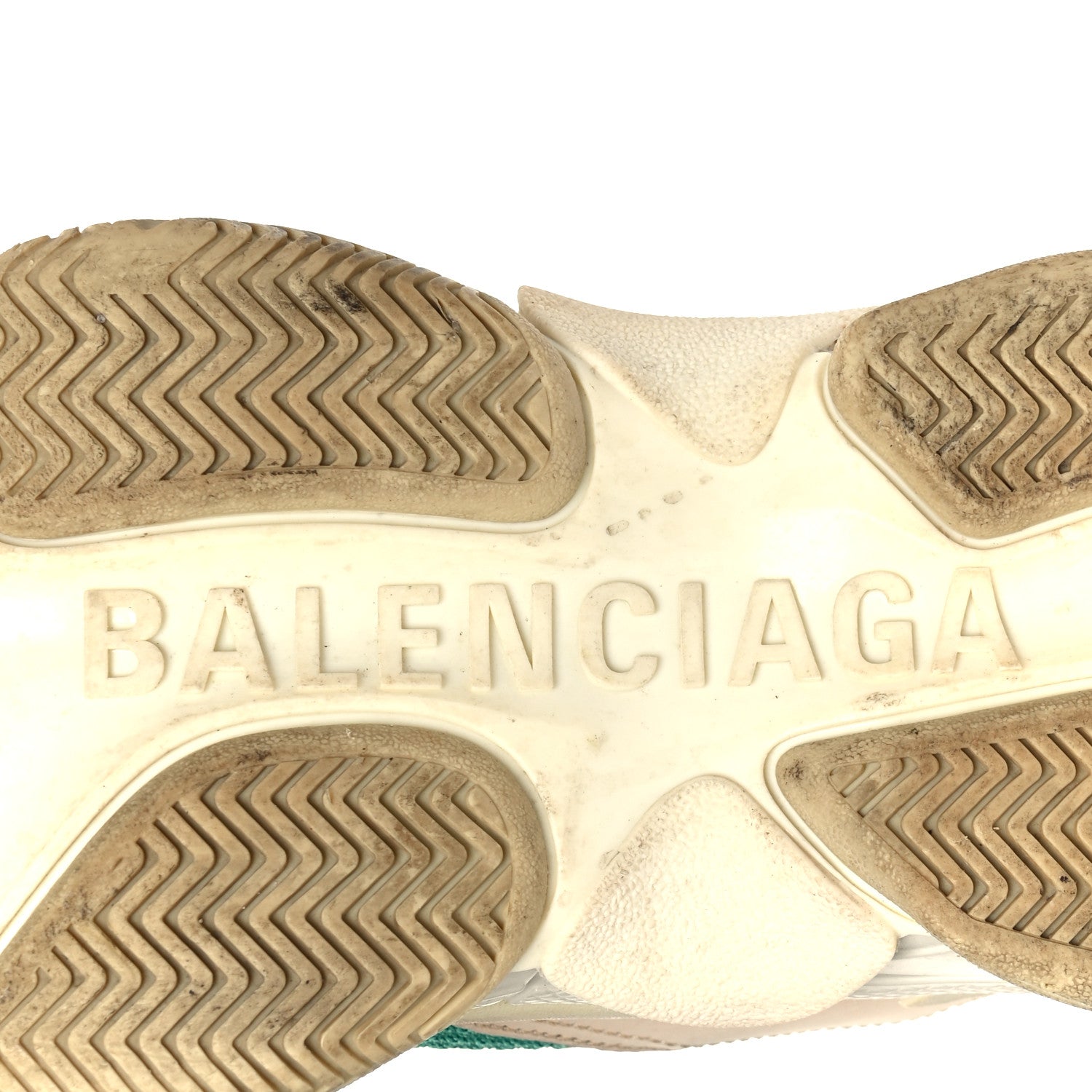 Balenciaga Fabric Mesh Womens Triple S Sneakers 40 Jaune Beige Vert Black Gris