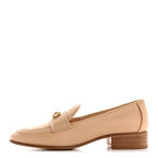 Chanel Lambskin Quilted Womens CC Loafers 37 Dark Beige