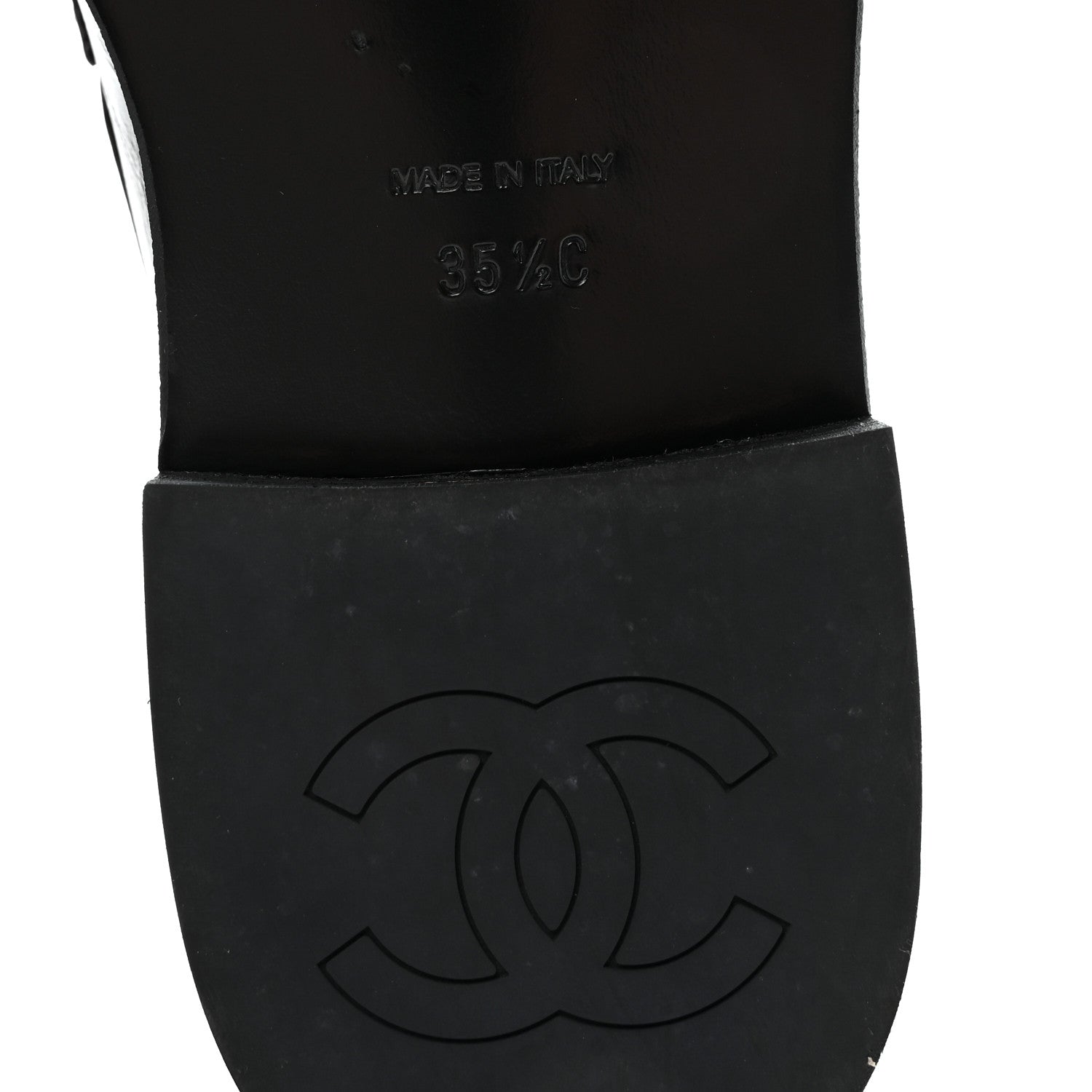 Chanel Calfskin Enamel Charms Mocassin Loafers 35.5 Black