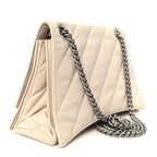 Balenciaga Crushed Calfskin Quilted Medium Crush Chain Bag Nude
