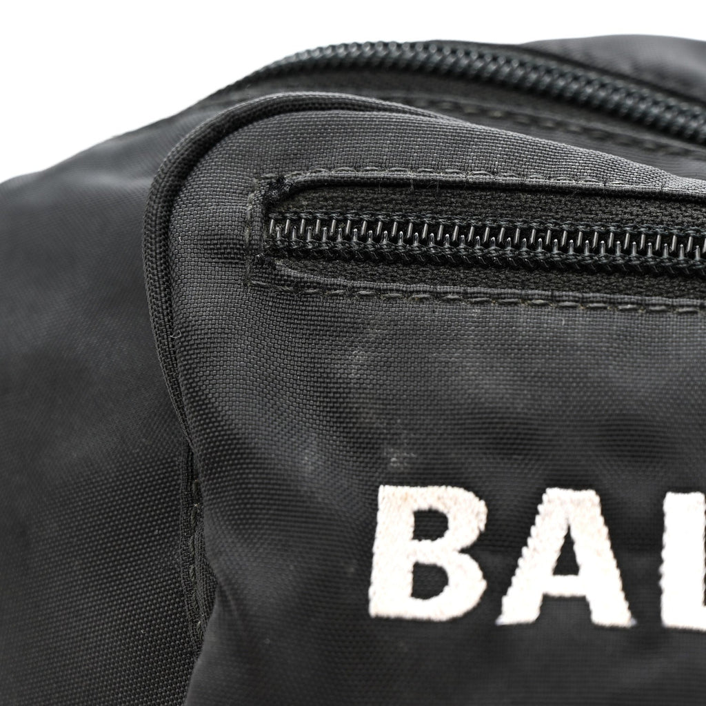 Balenciaga Recycled Sport Nylon Logo Embroidered Wheel Beltpack Black