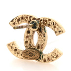 Chanel Metal Textured CC Earrings Gold