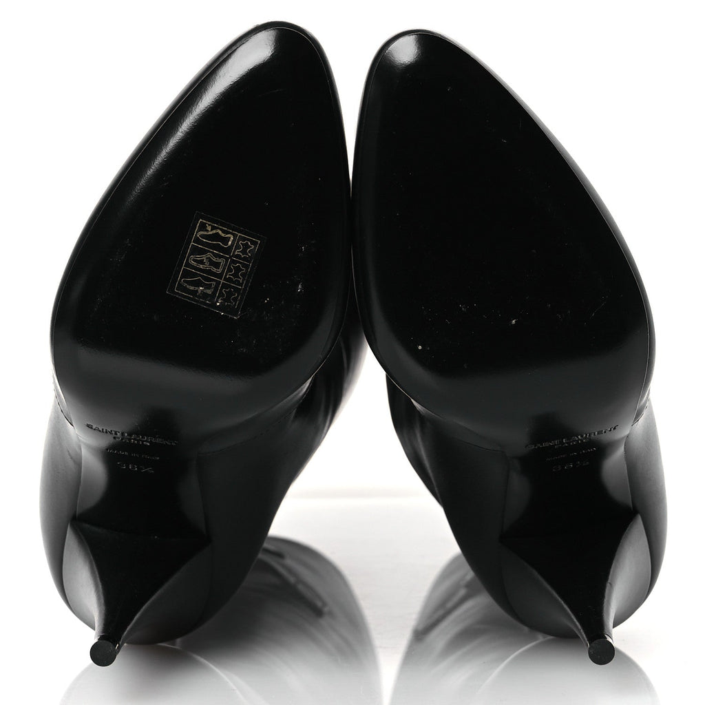 Saint Laurent Lambskin Koller 110 Tall Boots 36.5 Black