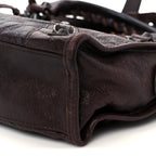 Balenciaga Agneau Classic Hardware Mini City Cigare Fonce
