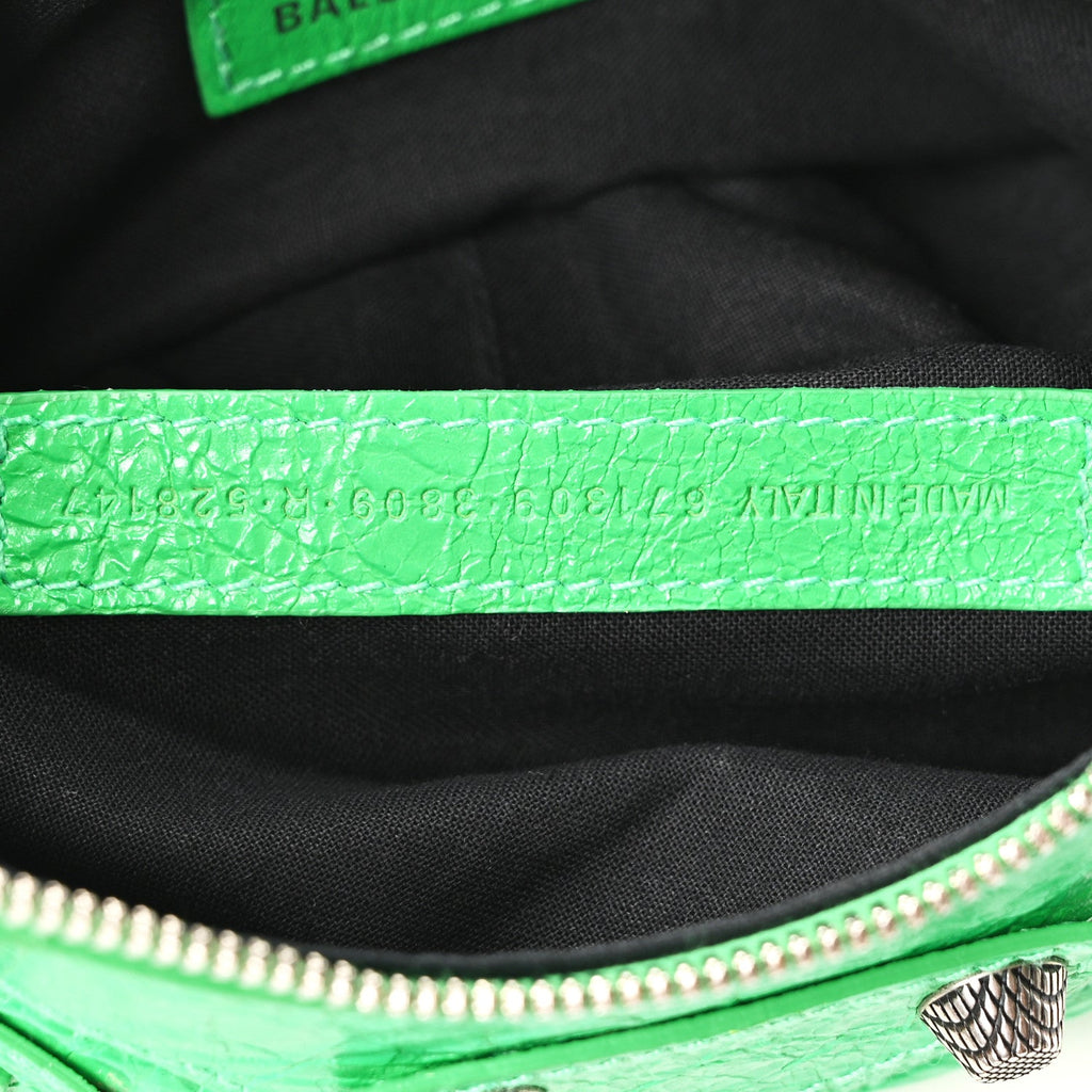 Balenciaga Agneau Arena Le Cagole Shoulder Bag XS Vivid Green