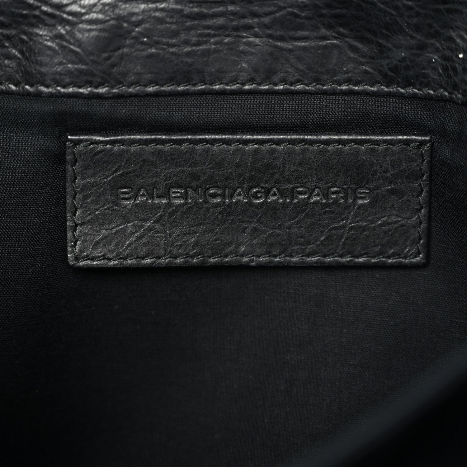 Balenciaga Agneau Giant 12 Silver Hardware Envelope Clutch Black