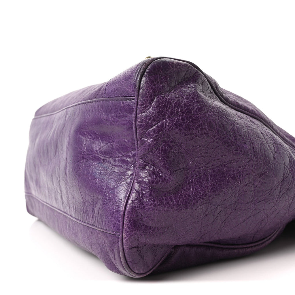 Balenciaga Agneau Classic Gold Hardware Velo Dark Violet