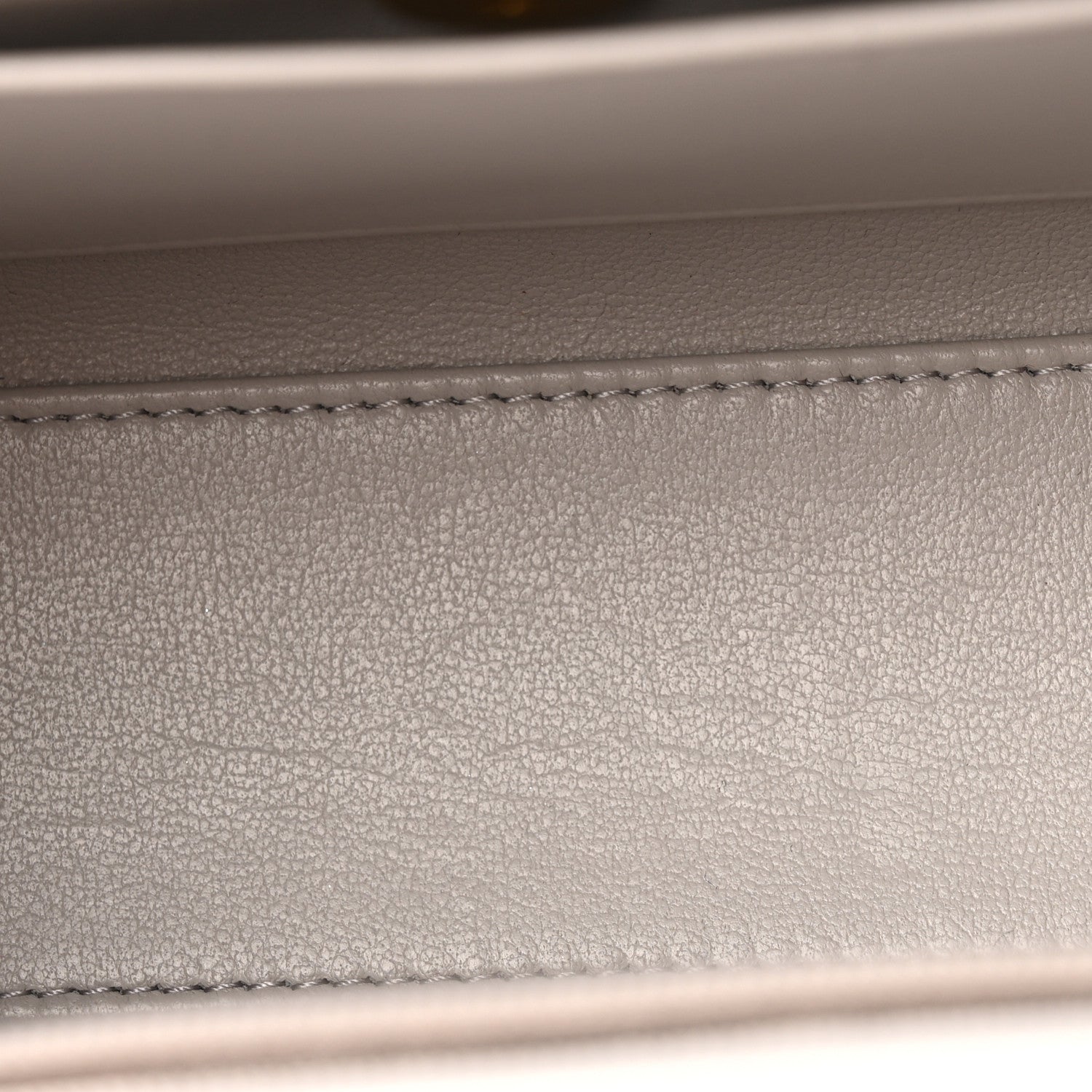 Chanel Shiny Aged Calfskin Quilted Nano Kelly Shopper Light Grey