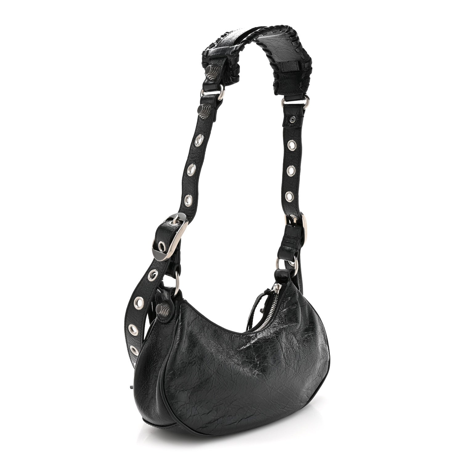 Balenciaga Agneau Arena Lunar New Year Graffiti Logo Le Cagole Shoulder Bag XS Black