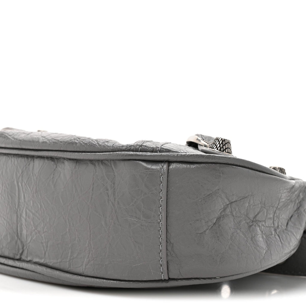 Balenciaga Agneau Arena Le Cagole Shoulder Bag XS Dark Grey