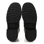 Chanel Shiny Calfskin Velvet Pearl Combat Short Boots 36 Black