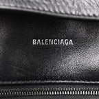 Balenciaga Extra Supple Calfskin Crocodile Embossed Monochrome XS Downtown Shoulder Bag Black