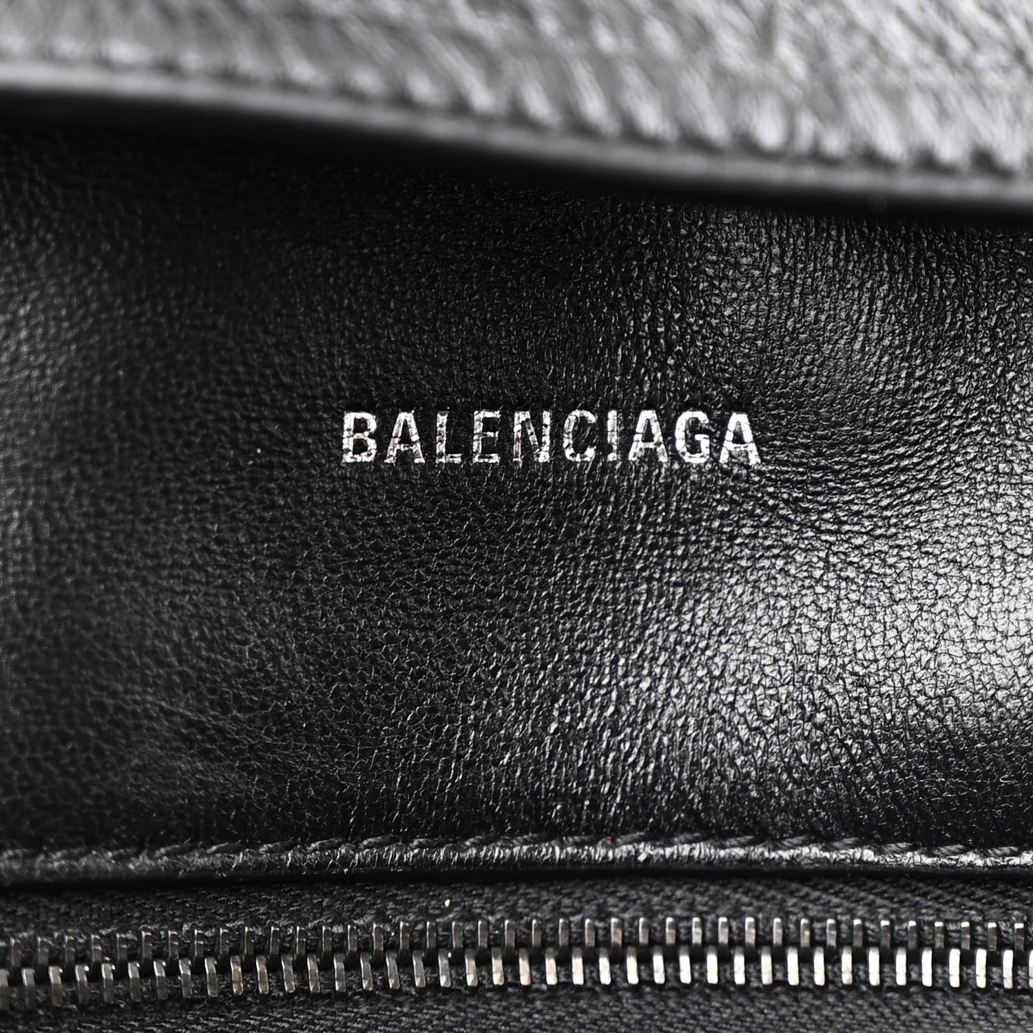 Balenciaga Extra Supple Calfskin Crocodile Embossed Monochrome XS Downtown Shoulder Bag Black
