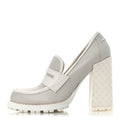 Bottega Veneta Calfskin Loafer Pumps 39.5 Mist Bianco