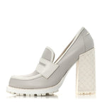 Bottega Veneta Calfskin Loafer Pumps 39.5 Mist Bianco