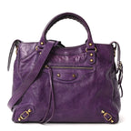 Balenciaga Agneau Classic Gold Hardware Velo Dark Violet