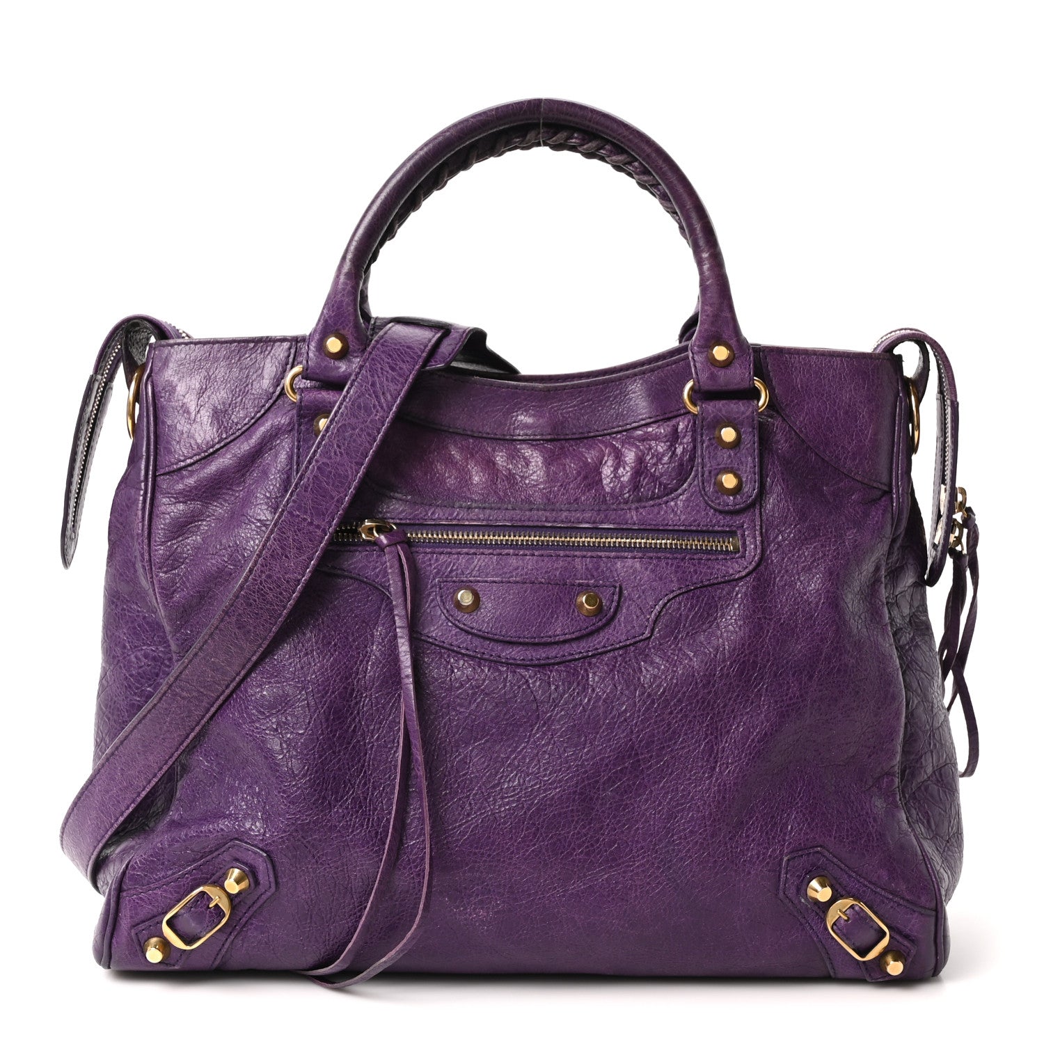 Balenciaga Agneau Classic Gold Hardware Velo Dark Violet
