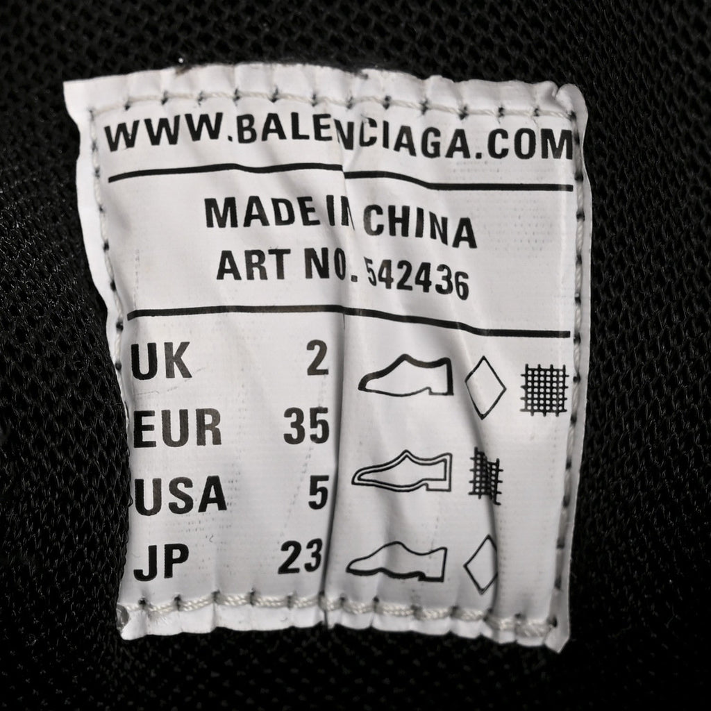Balenciaga Mesh Nylon Fabric Womens Track Sneakers 35 Black Grey
