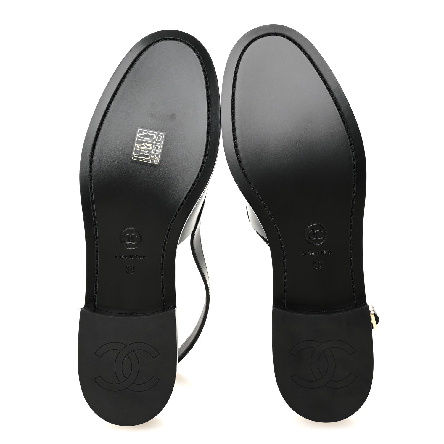 Chanel Calfskin Crystal Slingback Loafers 39 Black