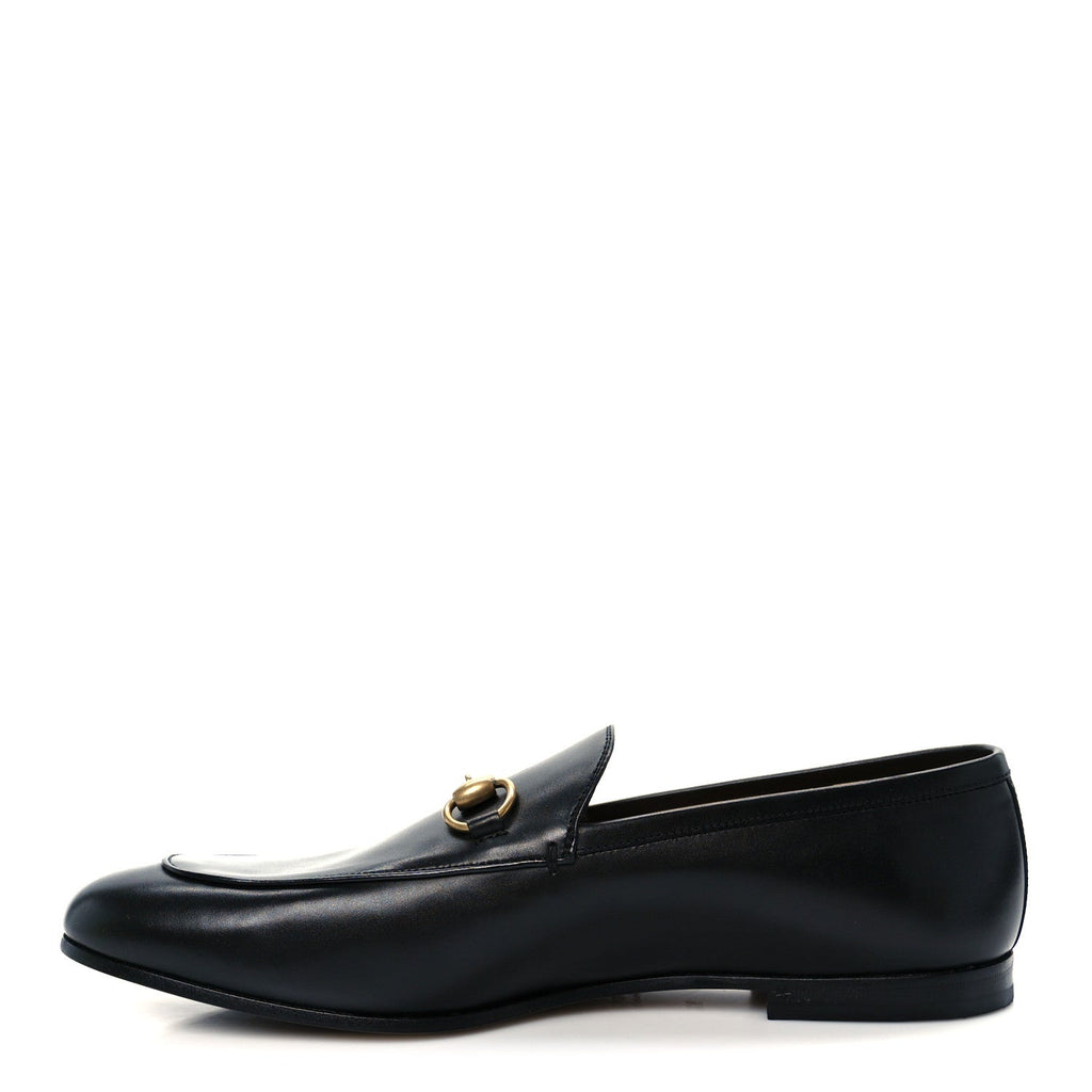 Gucci Betis Glamour Calfskin Horsebit Mens Jordaan Loafers 9.5 Black