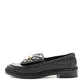 Chanel Lambskin Quilted CC Turnlock Loafers 38 Black