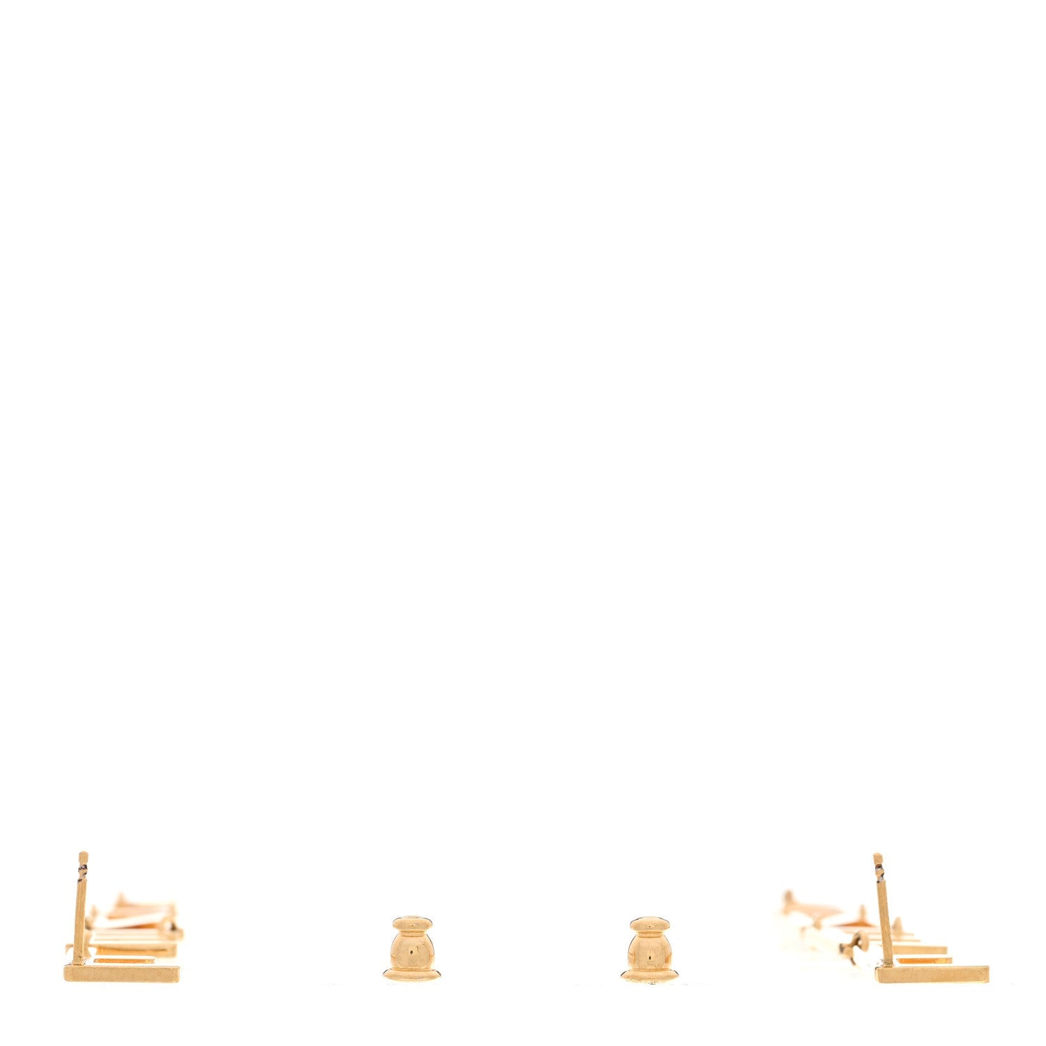 Fendi Metal Signature Earrings Gold