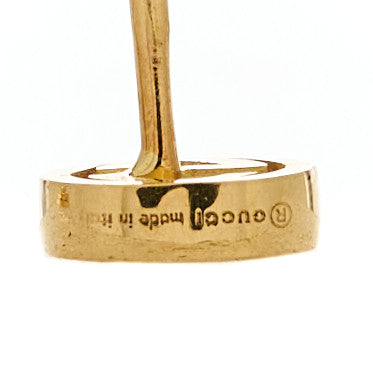Gucci 18K Yellow Gold Interlocking G Stud Earrings