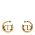 Christian Dior Metal 30 Montaigne Hoop Earrings Aged Gold