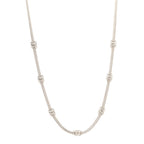 Chanel Metal CC Short Chain Necklace Silver