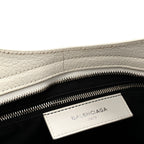 Balenciaga Chevre Silver Metallic Edge Hardware City White