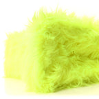Balenciaga Faux Fur Medium Fluffy Hourglass Top Handle Bag Fluo Yellow