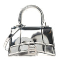 Balenciaga Metallic Calfskin Hourglass Top Handle Bag XS Silver