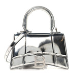 Balenciaga Metallic Calfskin Hourglass Top Handle Bag XS Silver