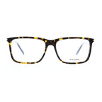Saint Laurent Eyeglasses Square Full Rim, Havana Frame and Clear Demo Lenses Lens SL454005