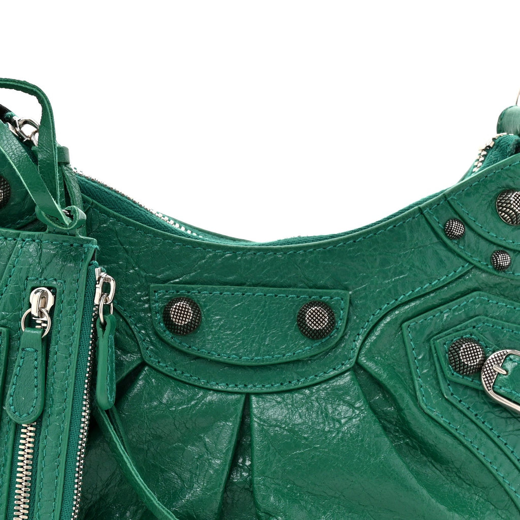 Balenciaga Agneau Arena Le Cagole Shoulder Bag XS Jade