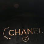 Chanel Shiny Calfskin Quilted Lace Up Combat Boots 39 Black