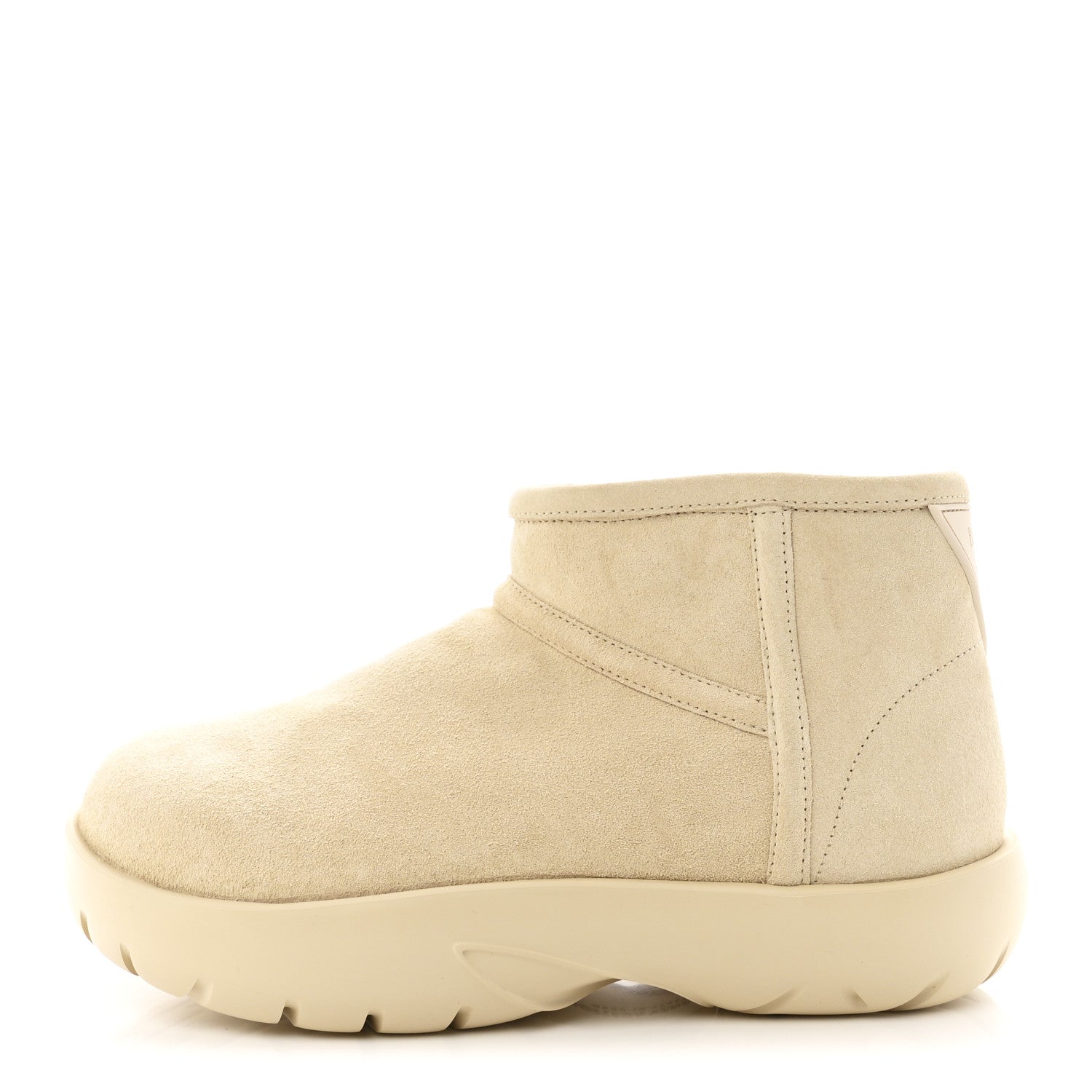 Bottega Veneta Suede Shearling Snap Ankle Boots 36 Porridge