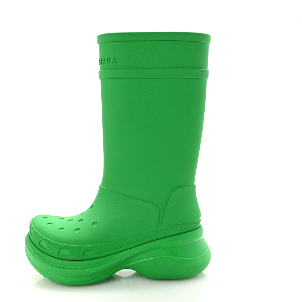 Balenciaga X CROCS Rubber Womens Rain Boots 37 Grass Green