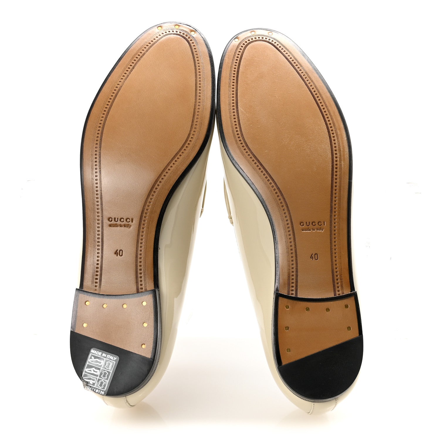 Gucci Patent Womens Jordaan Loafers 40 Mystic White