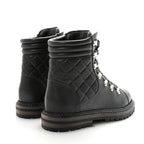 Chanel Lambskin Quilted Lace Up Boots 35.5 Grey
